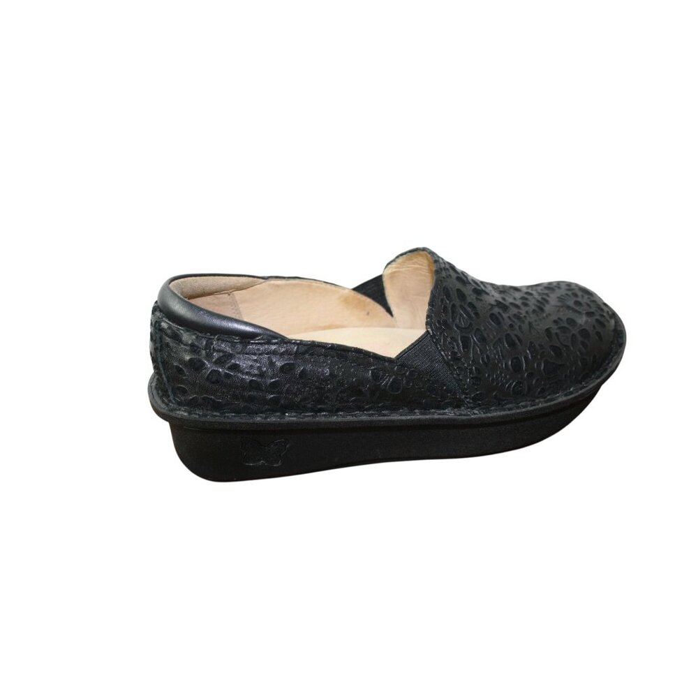 Alegria Black Embossed Leather Slip-On Comfort Shoes Women’s Size 37 - Picture 7 of 11